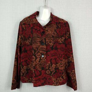Briggs New York Floral Topper Jacket Size Medium Petite